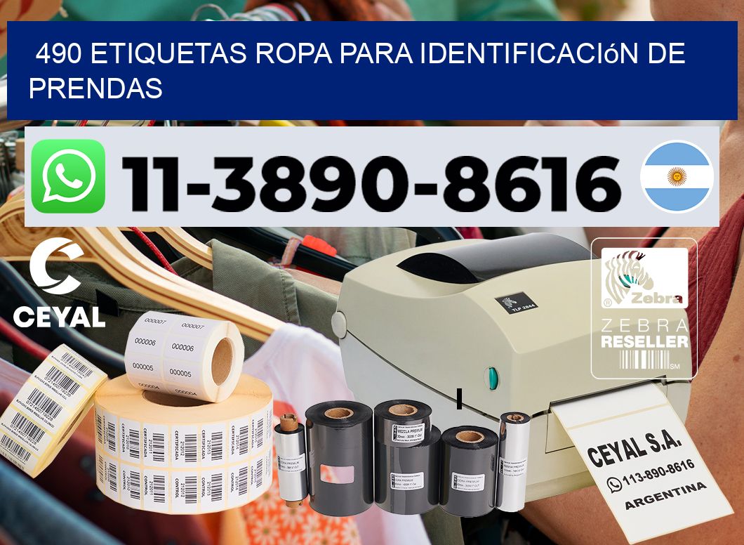 490 Etiquetas ropa para identificación de prendas