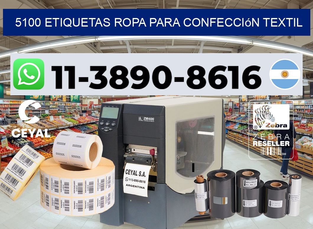 5100 Etiquetas ropa para confección textil