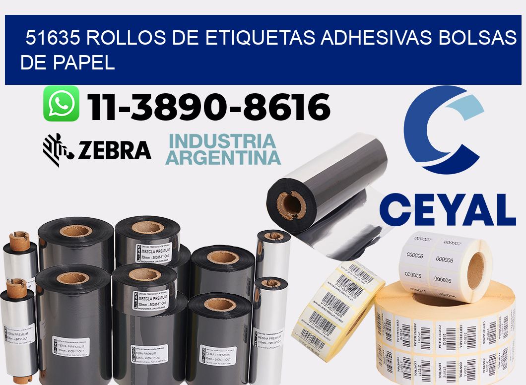 51635 rollos de etiquetas adhesivas bolsas de papel