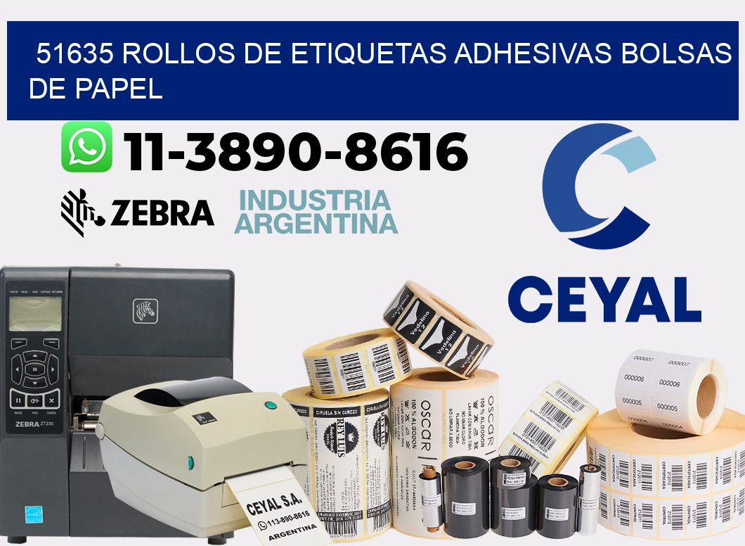 51635 rollos de etiquetas adhesivas bolsas de papel