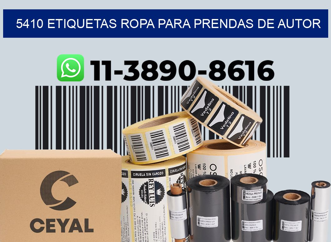 5410 Etiquetas ropa para prendas de autor