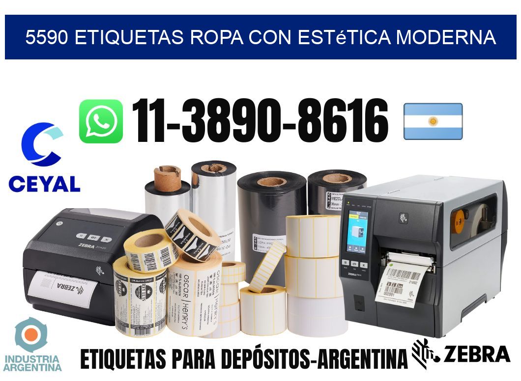 5590 Etiquetas ropa con estética moderna