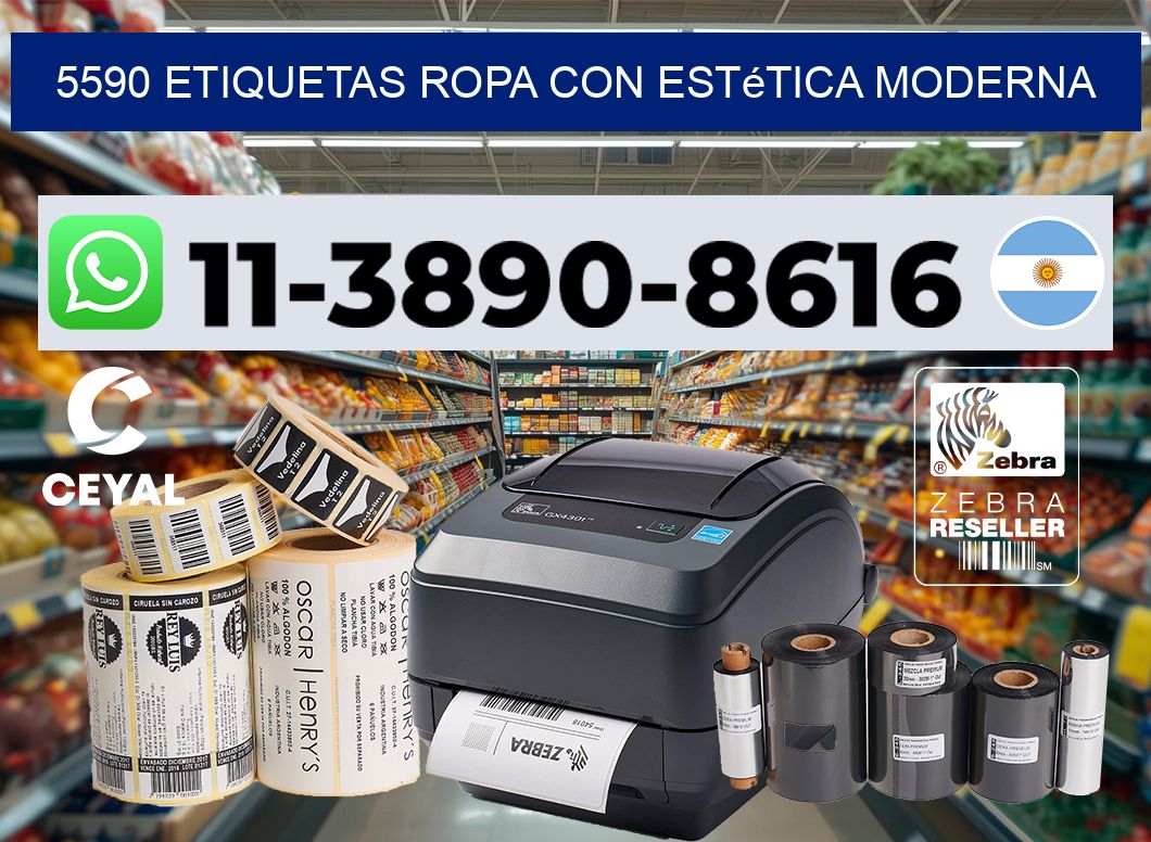 5590 Etiquetas ropa con estética moderna