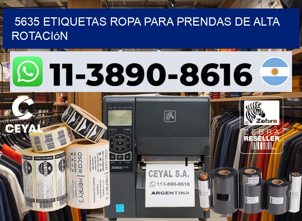 5635 Etiquetas ropa para prendas de alta rotación