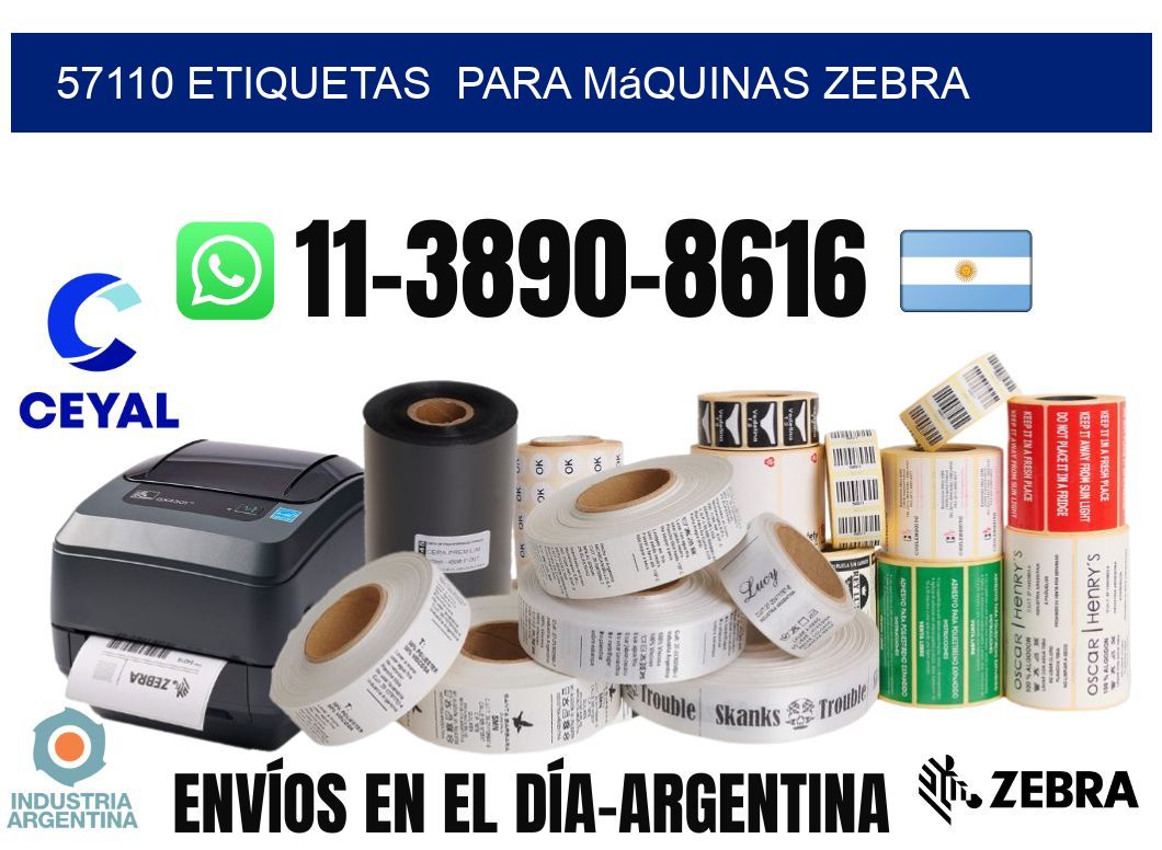 57110 etiquetas  para máquinas Zebra