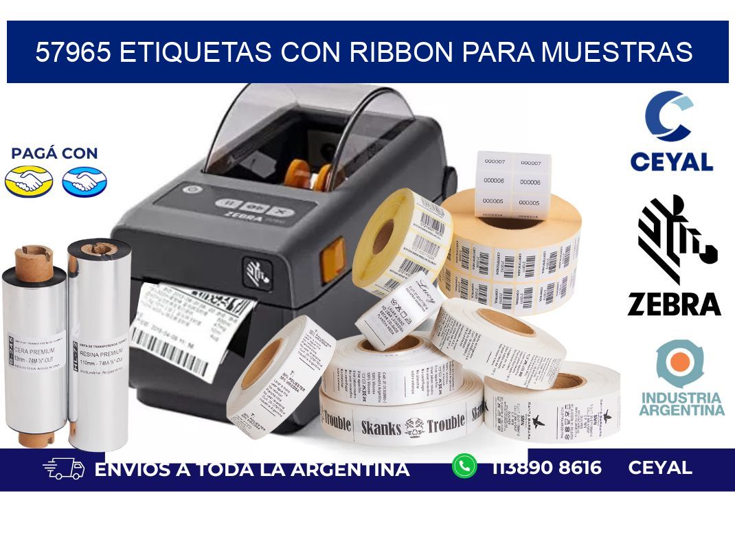 57965 etiquetas con ribbon para muestras