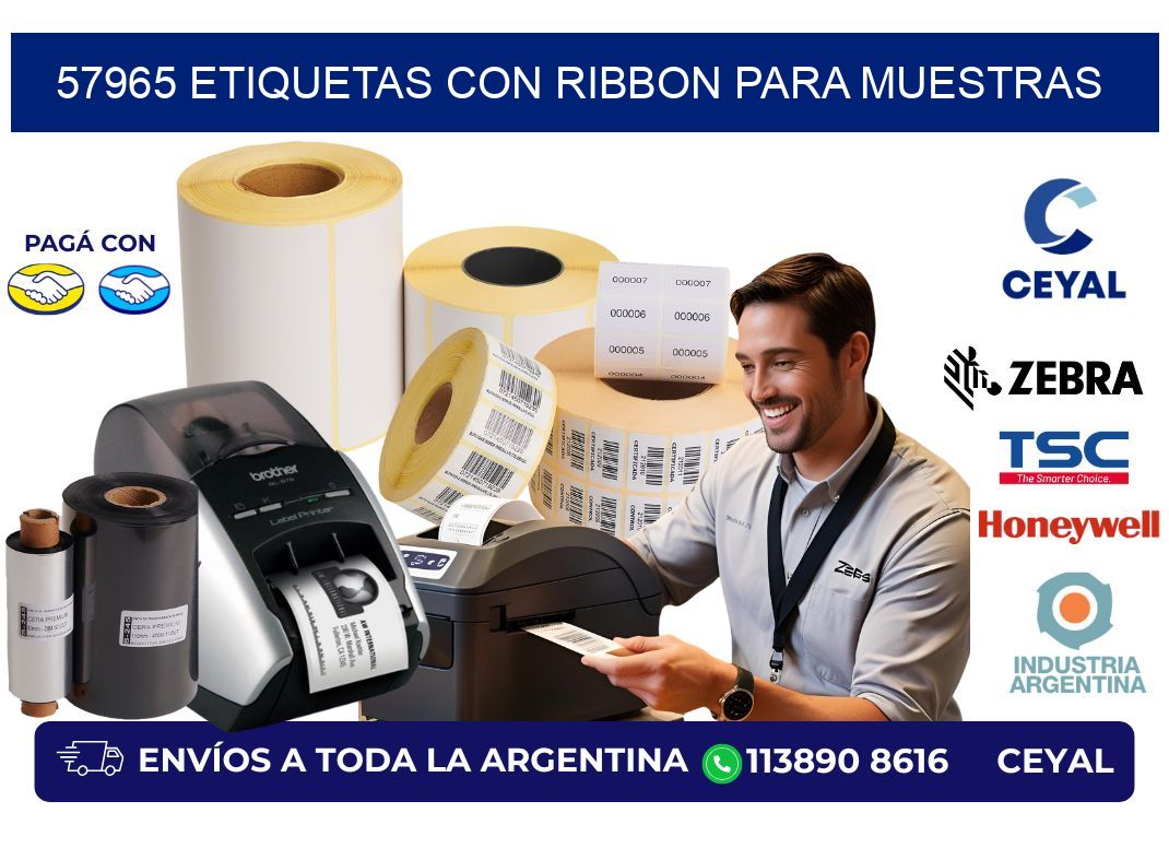 57965 etiquetas con ribbon para muestras