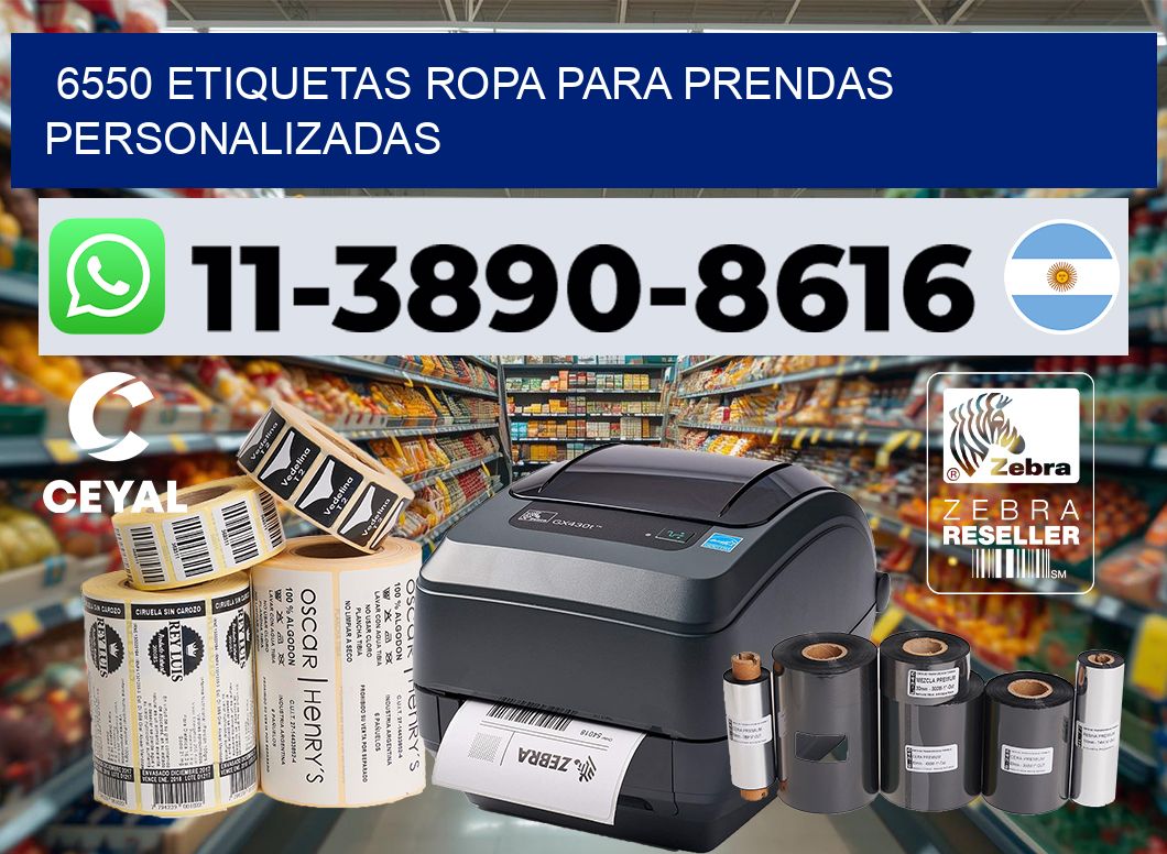 6550 Etiquetas ropa para prendas personalizadas