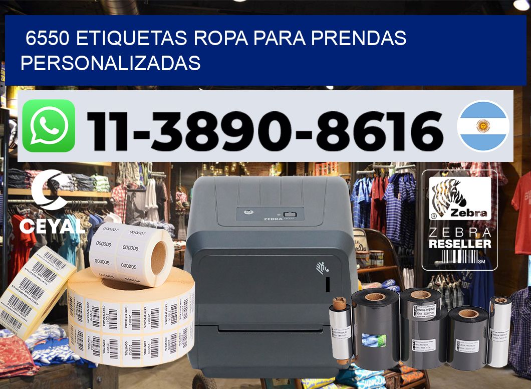 6550 Etiquetas ropa para prendas personalizadas