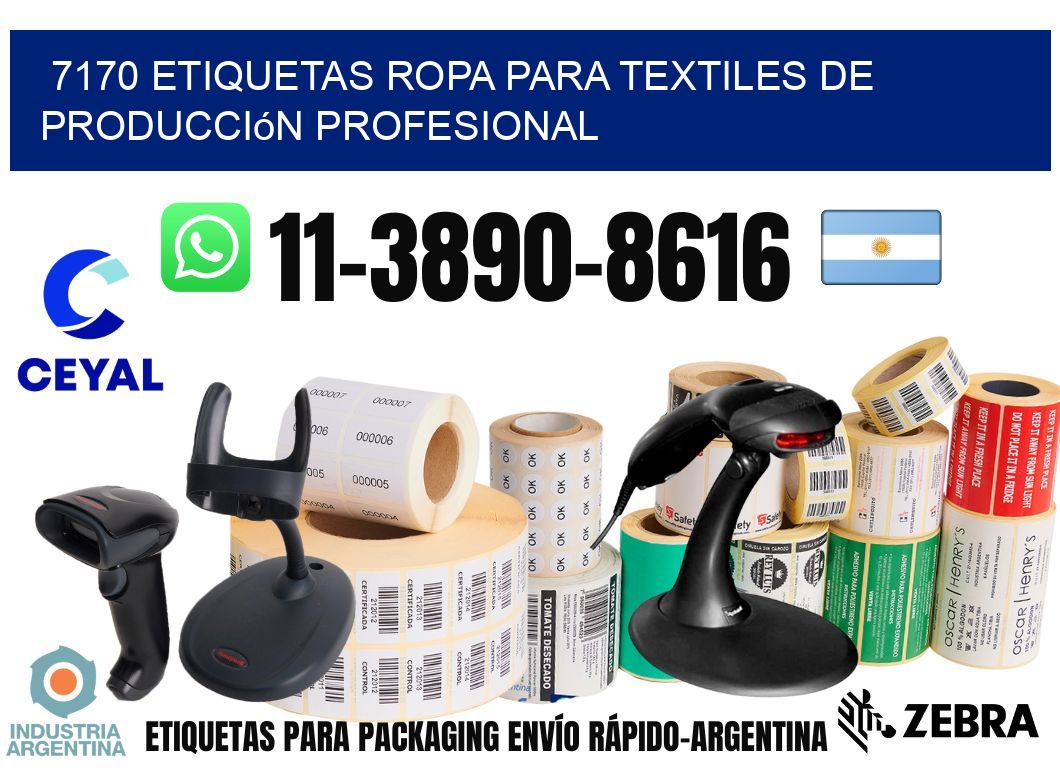 7170 Etiquetas ropa para textiles de producción profesional
