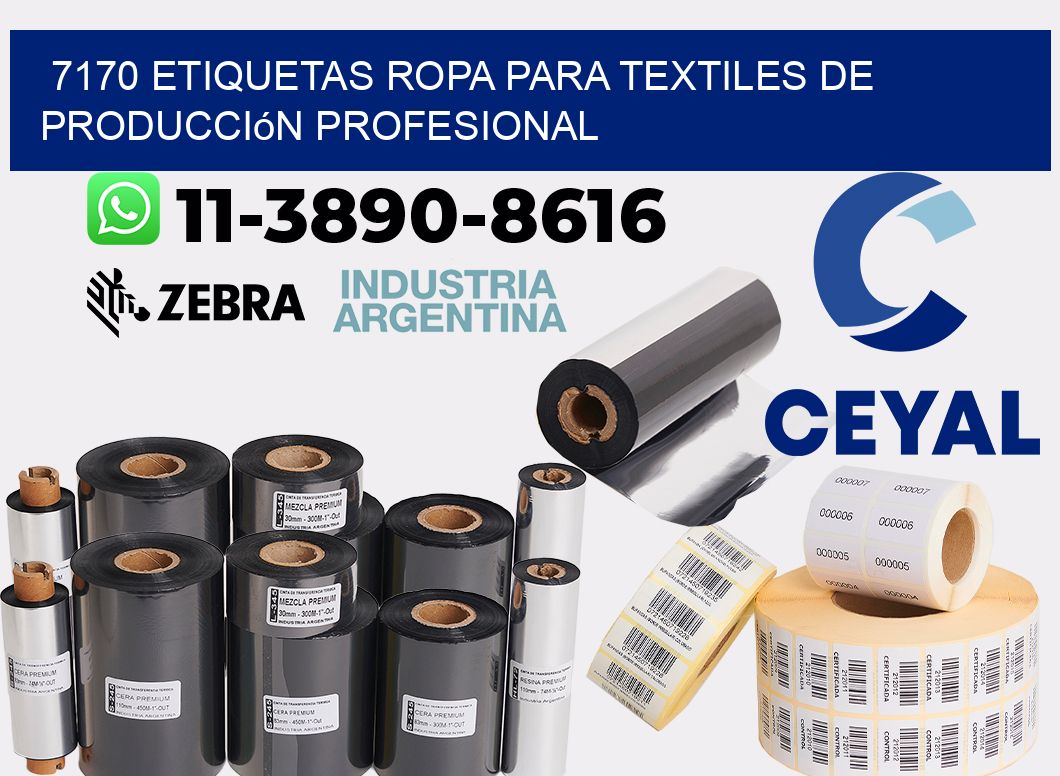 7170 Etiquetas ropa para textiles de producción profesional