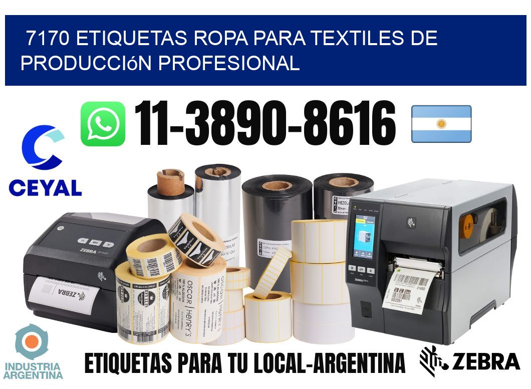 7170 Etiquetas ropa para textiles de producción profesional