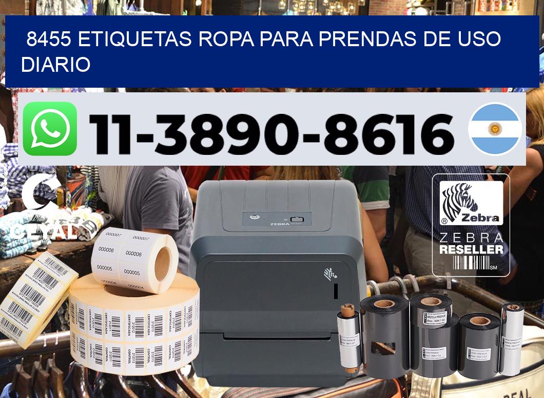 8455 Etiquetas ropa para prendas de uso diario