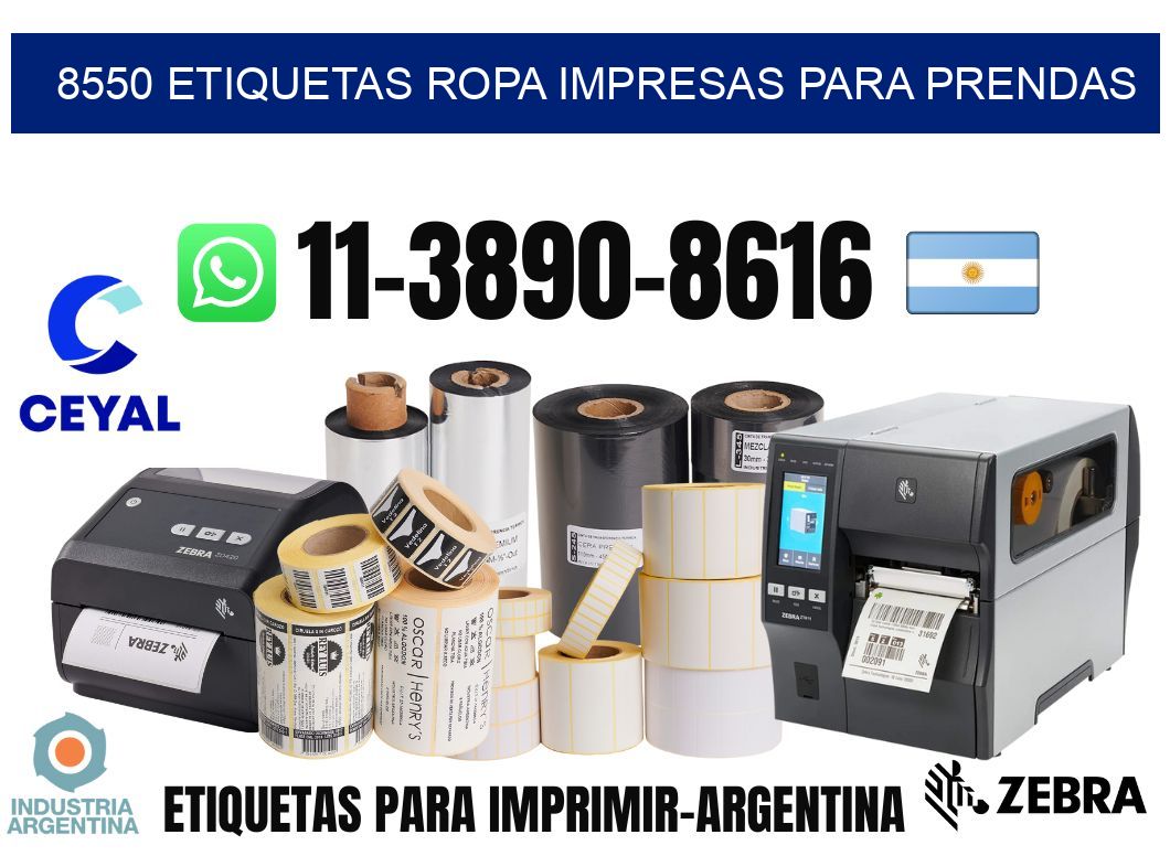 8550 Etiquetas ropa impresas para prendas