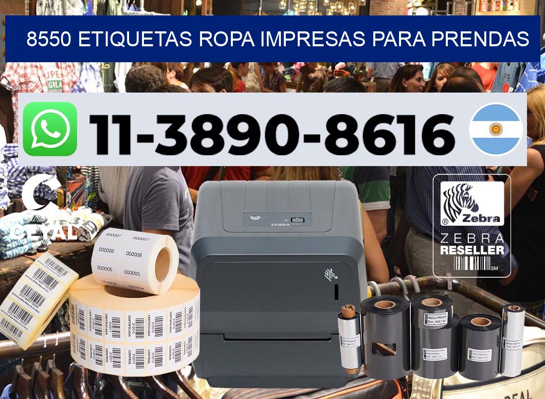 8550 Etiquetas ropa impresas para prendas