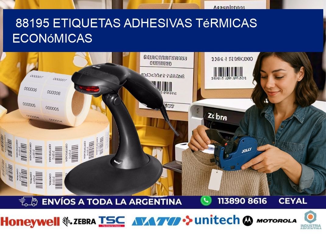 88195 etiquetas adhesivas térmicas económicas