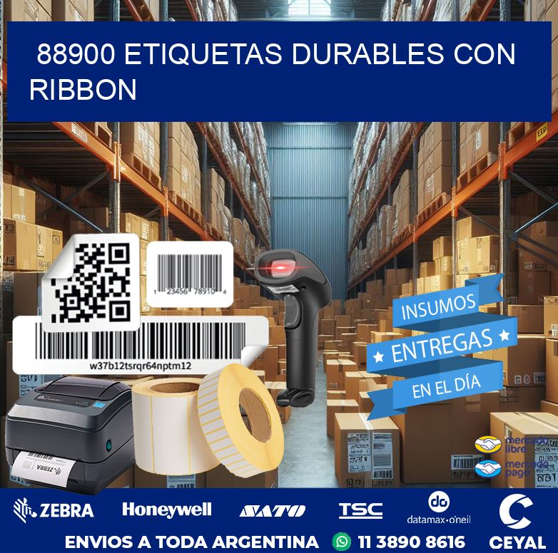 88900 etiquetas durables con ribbon
