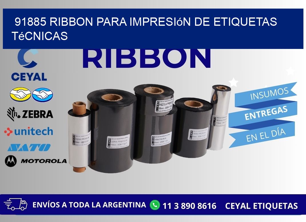91885 ribbon para impresión de etiquetas técnicas
