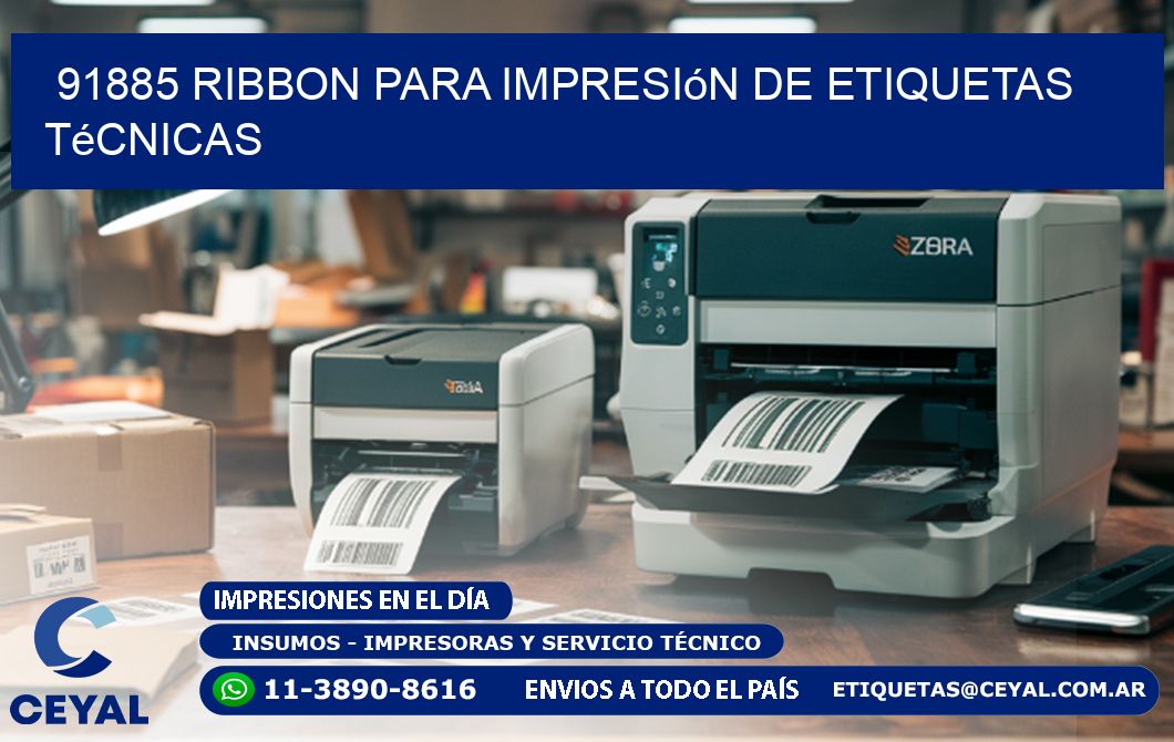 91885 ribbon para impresión de etiquetas técnicas