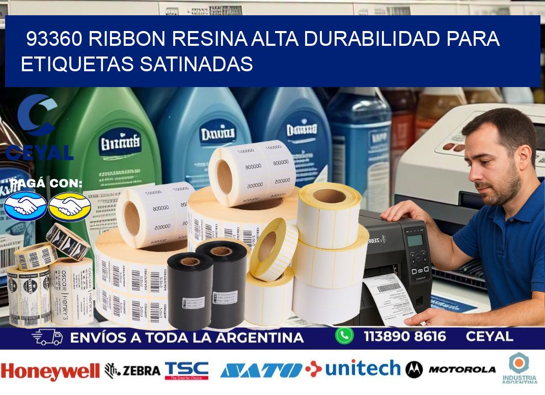 93360 ribbon resina alta durabilidad para etiquetas satinadas