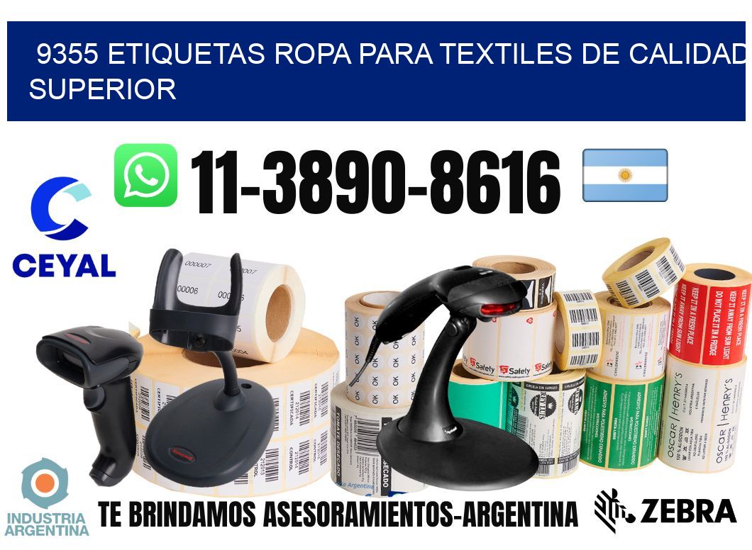 9355 Etiquetas ropa para textiles de calidad superior