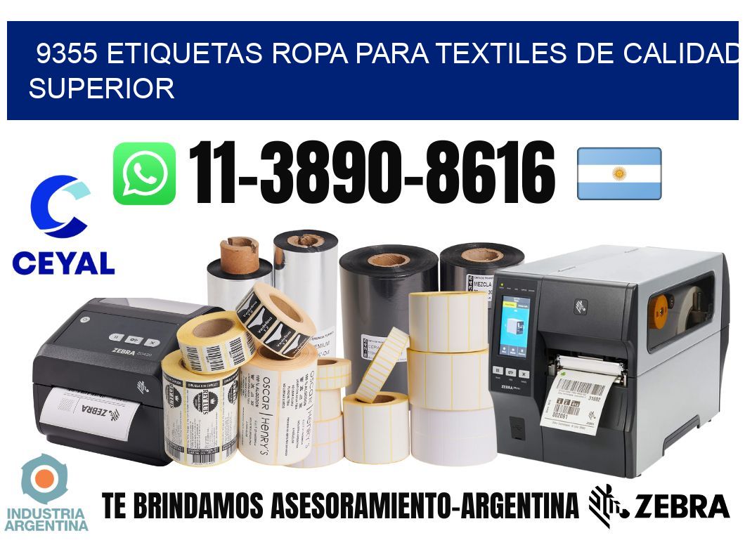 9355 Etiquetas ropa para textiles de calidad superior