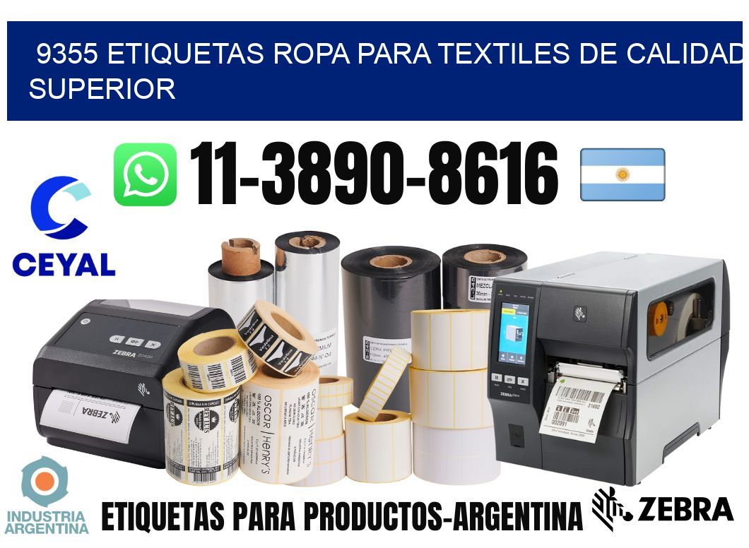 9355 Etiquetas ropa para textiles de calidad superior