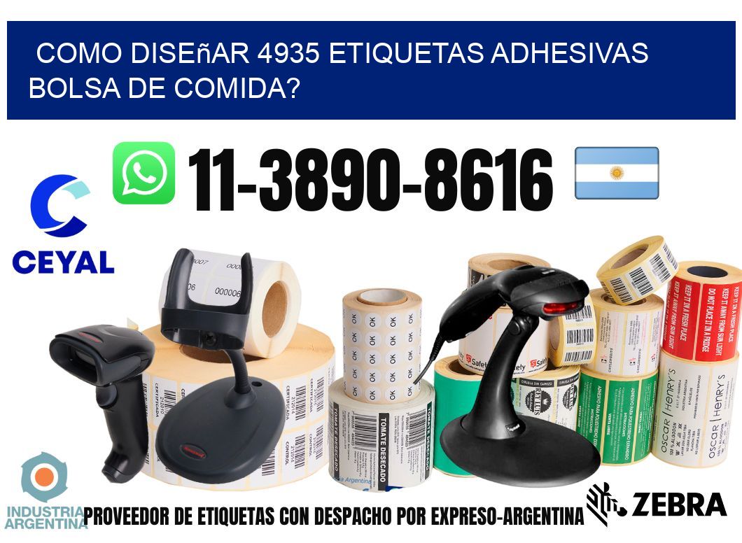 como diseñar 4935 etiquetas adhesivas bolsa de comida?
