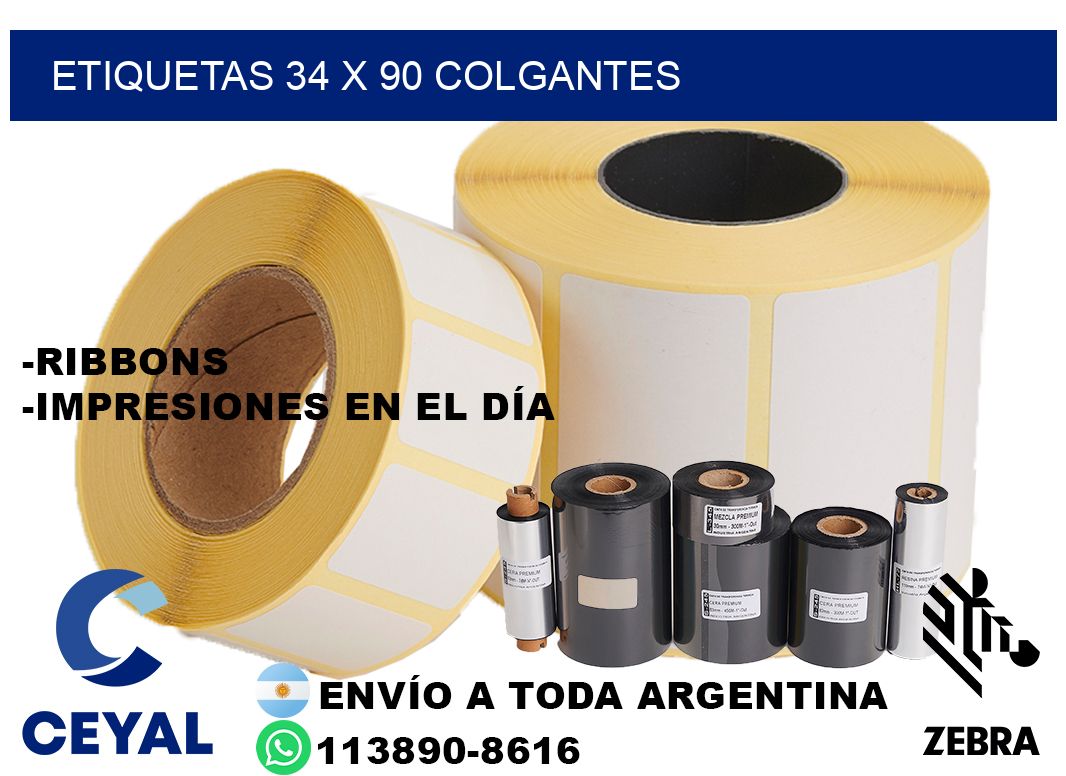 etiquetas 34 x 90 colgantes