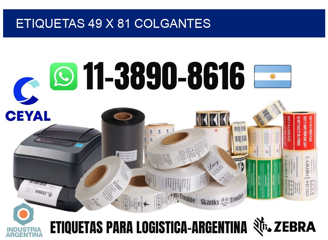 etiquetas 49 x 81 colgantes