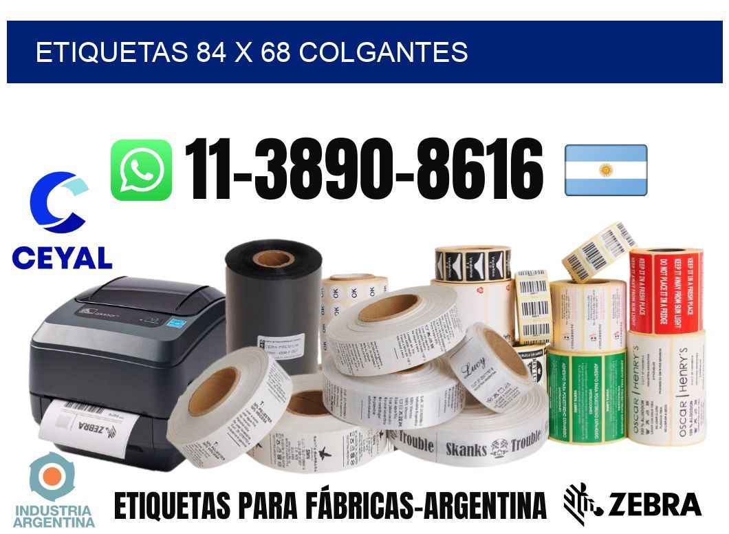 etiquetas 84 x 68 colgantes