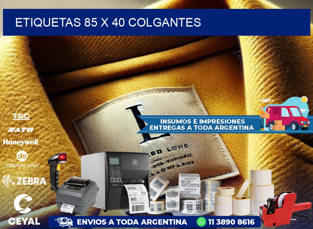 etiquetas 85 x 40 colgantes