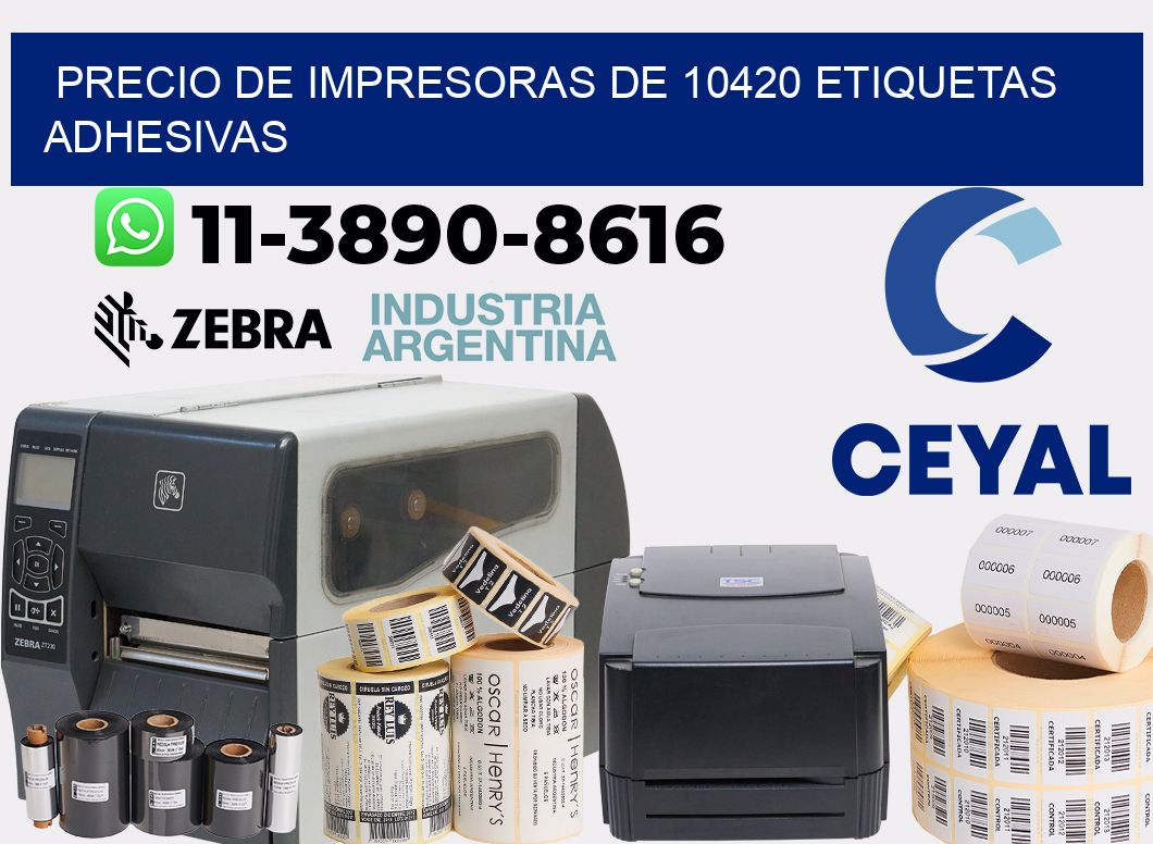 precio de impresoras de 10420 etiquetas adhesivas