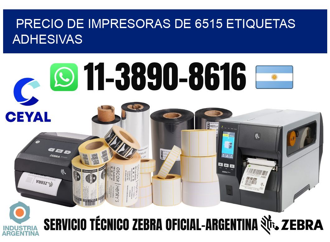 precio de impresoras de 6515 etiquetas adhesivas