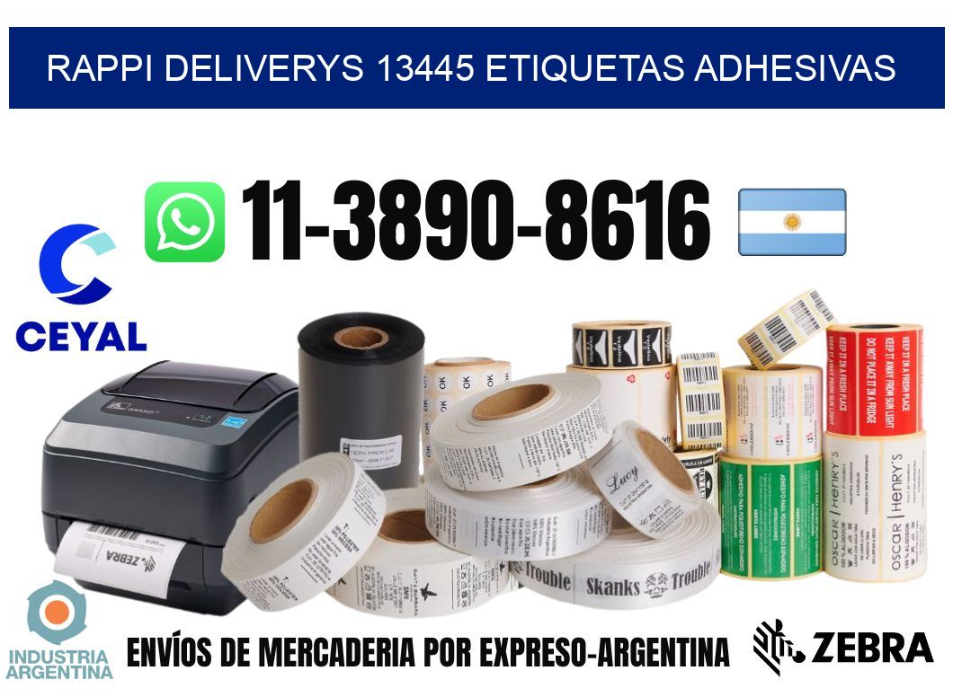 rappi deliverys 13445 etiquetas adhesivas