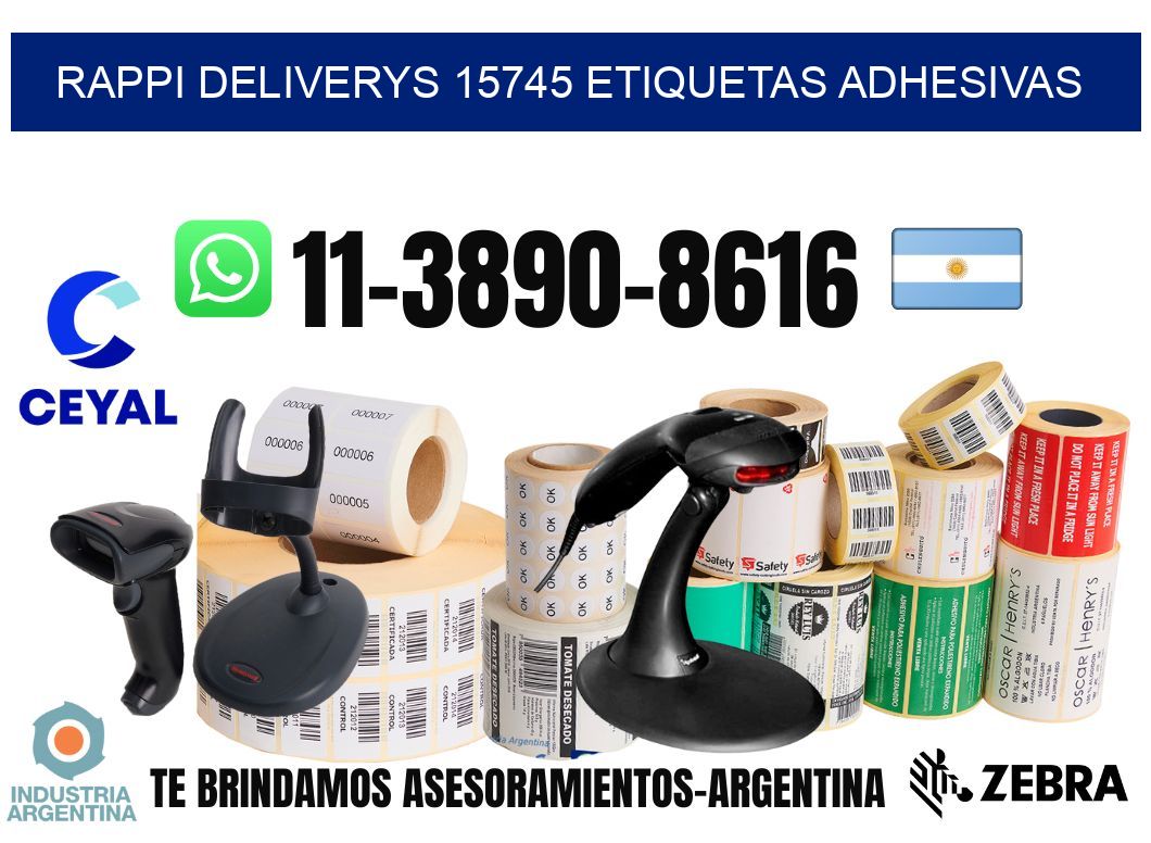 rappi deliverys 15745 etiquetas adhesivas