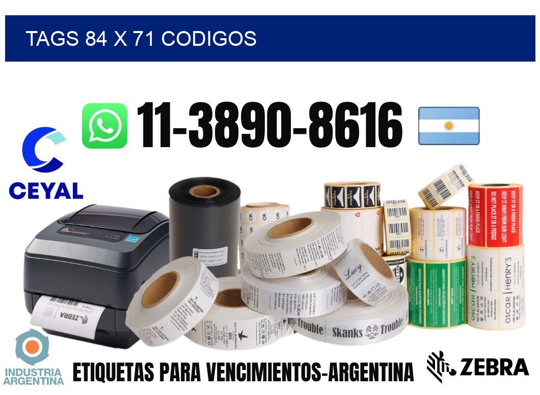 tags 84 x 71 codigos