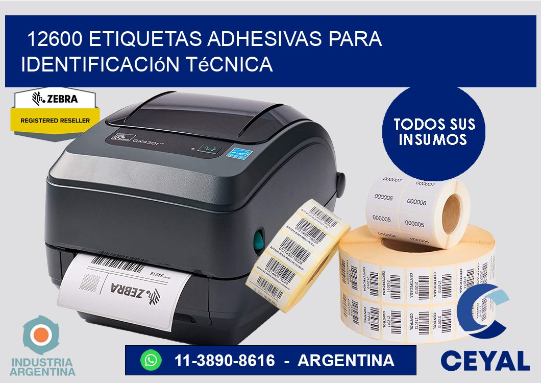 12600 Etiquetas adhesivas para identificación técnica
