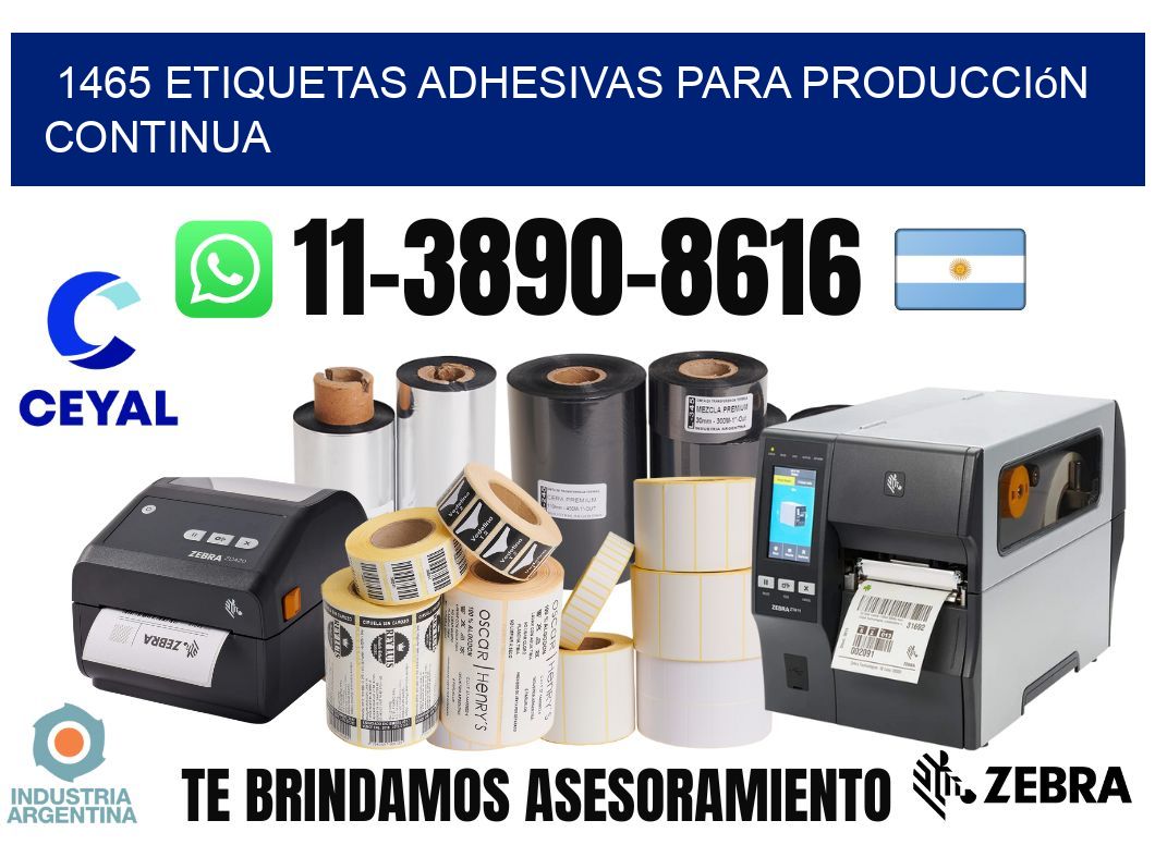 1465 Etiquetas adhesivas para producción continua
