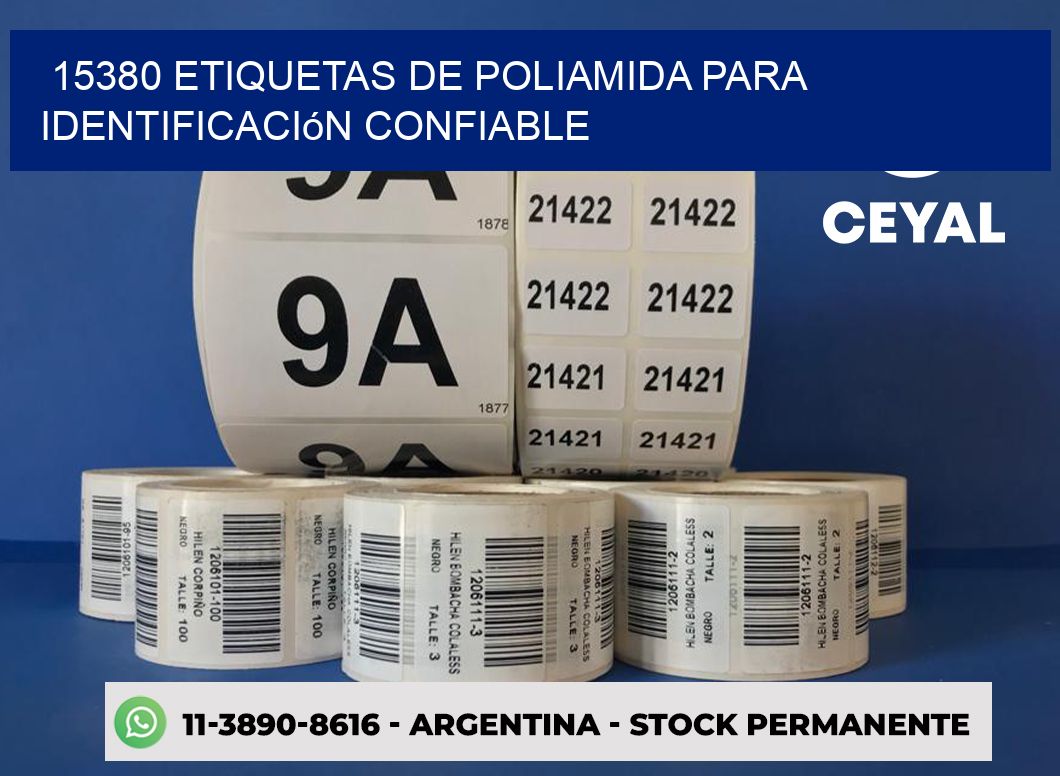 15380 Etiquetas de poliamida para identificación confiable