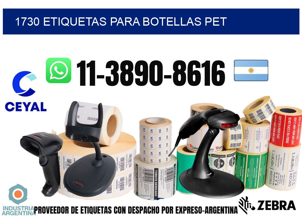 1730 Etiquetas para botellas PET