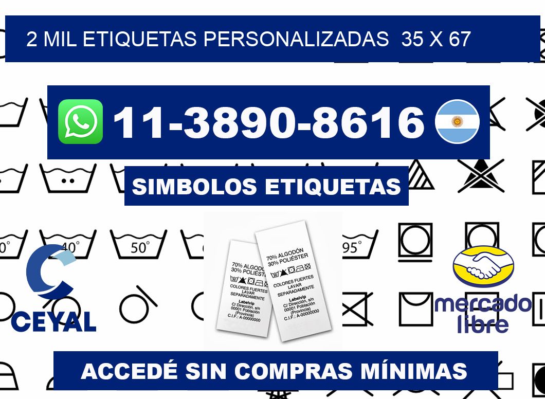 2 mil etiquetas personalizadas  35 x 67