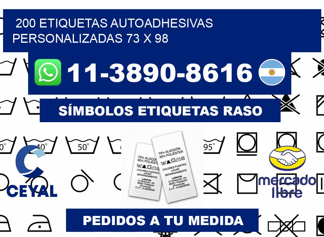 200 Etiquetas autoadhesivas personalizadas 73 x 98