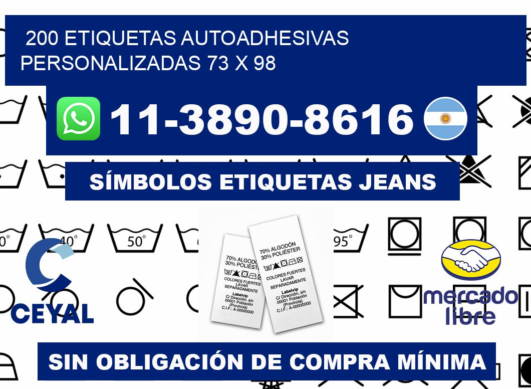 200 Etiquetas autoadhesivas personalizadas 73 x 98