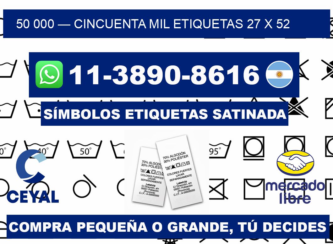50 000 — cincuenta mil etiquetas 27 x 52