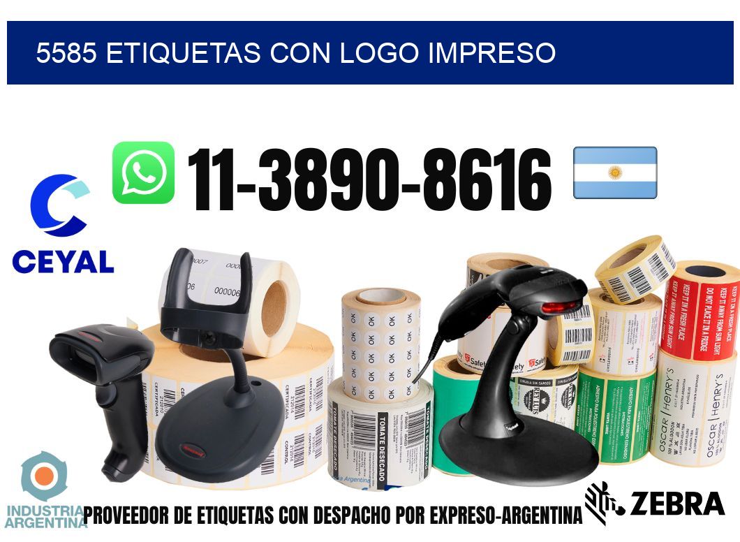 5585 Etiquetas con logo impreso