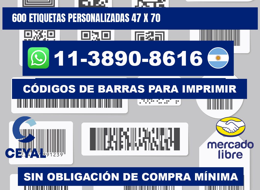 600 ETIQUETAS PERSONALIZADAS 47 x 70