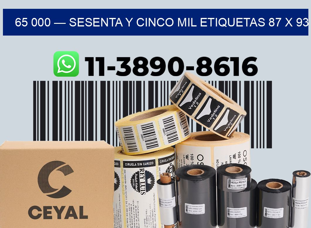 65 000 — sesenta y cinco mil etiquetas 87 x 93