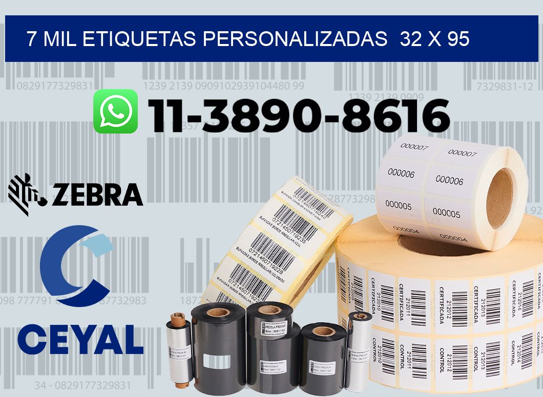 7 mil etiquetas personalizadas  32 x 95
