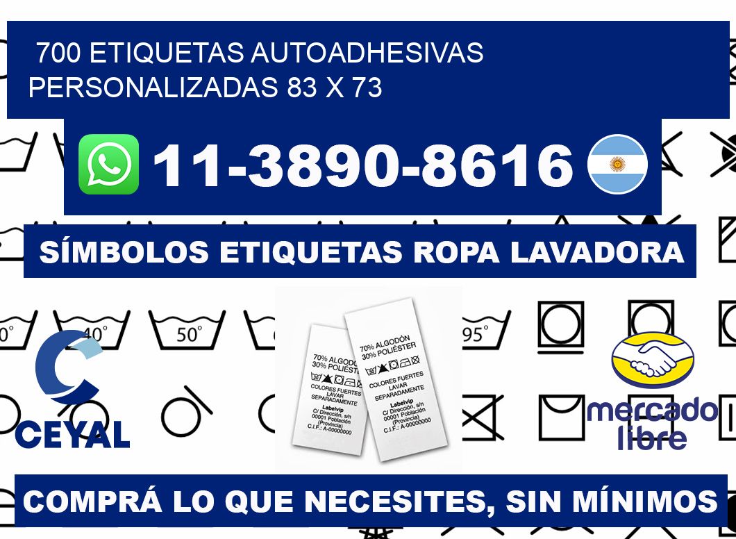 700 Etiquetas autoadhesivas personalizadas 83 x 73